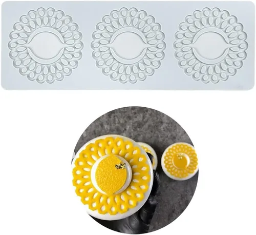 Miniatura 15 de Moldes de silicona 3D de hojas huecas para chocolate, molde de panal de abeja, caramelo, patrón de flores, molde para fondant, decoración de tartas