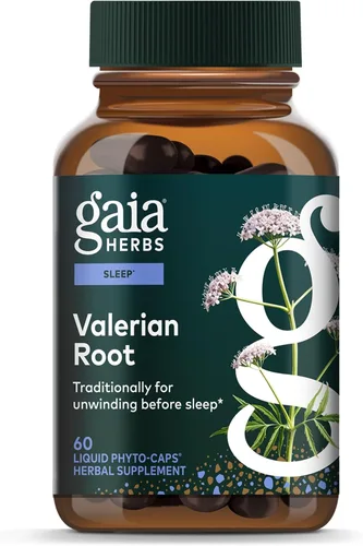 Gaia Herbs Raíz de valeriana - Apoyo para la calma y la relajación para prepararse para el sueño* - con extracto de raíz de valeriana - 60