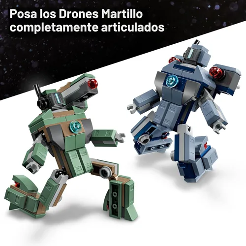 Miniatura 3 de LEGO Marvel Iron Man & War Machine vs. Hammer Drones Juguete de construcción – Juego de simulación con 2 minifiguras de juguete – Bloques