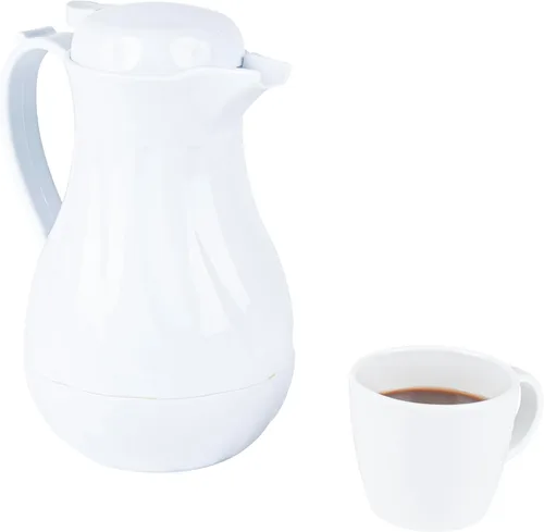 Miniatura 16 de Restaurantware Jarra térmica para café, paquete de 1 servidor de café aislado de plástico de 20 onzas con mango ergonómico, cafetera negra