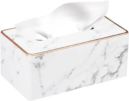 Miniatura 11 de Funda rectangular de cuero para caja de pañuelos, soporte de caja de pañuelos moderno rectangular para toallas de papel, dispensador de pañuelos