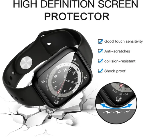 Miniatura 2 de Paquete de 10 fundas para Apple Watch Series 3/2/1 de 1.496 pulgadas con protector de pantalla de vidrio templado, alta definición, resistente a