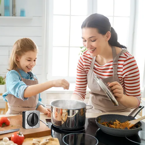 Miniatura 2 de Temporizadores de cocina para cocinar, reloj temporizador de cocina de chef con alarma fuerte, temporizador de escritorio 100% mecánico -