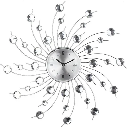 Miniatura 2 de Timelike Moderno reloj de pared de cristal 3D – Reloj de pared decorativo de metal para celebración, espejo plateado brillante con tachuelas