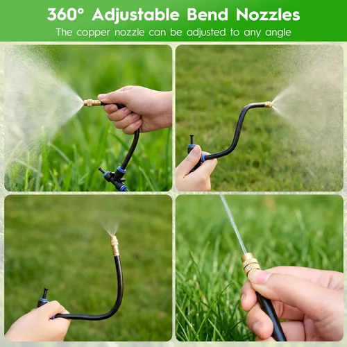 Miniatura 3 de Kit de sistema de riego por goteo ajustable de 360° de 100 pies, tubo de polietileno de 1/4 de pulgada con 20 boquillas flexibles, sistema