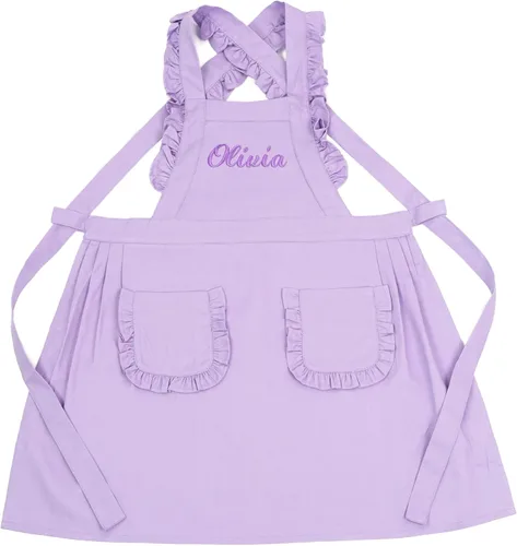 Miniatura 11 de MT WORLD Delantal para Niñas Pequeñas Delantales de Chef Personalizados para Niños con Nombre Delantales con Volantes para Niñas Pequeñas Vestido