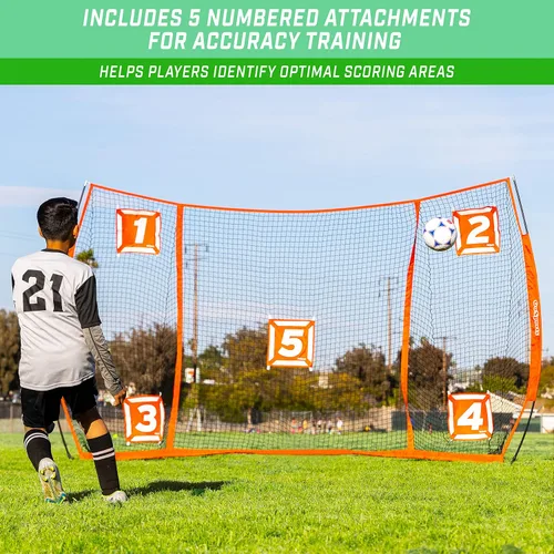 Miniatura 3 de GoSports Strike Net - Portería de entrenamiento de fútbol – Entrenador de red de tiro para todos los niveles de habilidad – 12 pies x 8 pies o 18