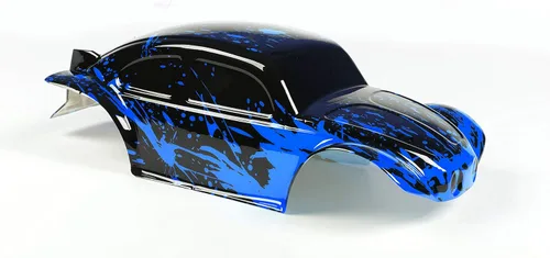 SummitLink Cuerpo Personalizado Compatible para Coche o Camión RC de Escala 1/10 1/8 (Camión no Incluido) (Azul Barrenizado Sobre Negro)