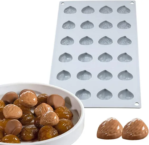 Miniatura 9 de mostsom Molde de chocolate mini castaño, moldes de silicona, jalea pequeña, pasteles, dulces, moldes de fondant (castaña K)
