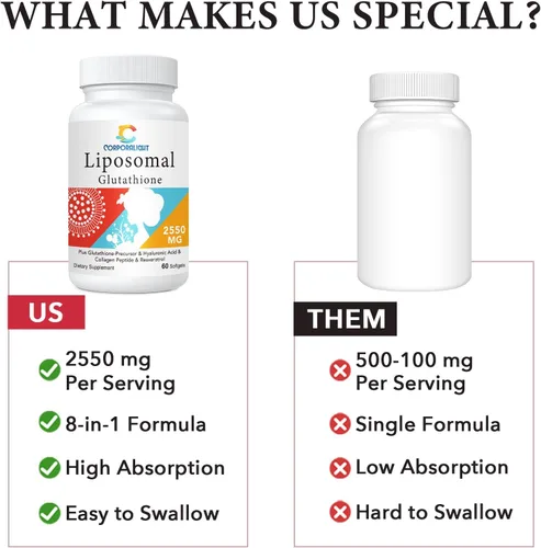 Miniatura 8 de Cápsulas blandas de glutatión liposomal, absorción mejorada, liberación liposomal, forma activa, L-glutatión, celular, función inmune