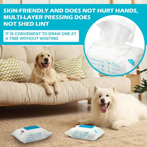 Miniatura 5 de Treela - 10 paquetes de 80 toallitas para perros, toallitas para mascotas, suministros de aseo para patas, trasero, oreja, piel, baño corporal