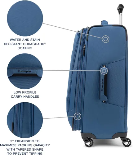 Miniatura 226 de Travelpro Maxlite 5 - Juego de 2 piezas de equipaje de mano de tela, expandibles con 4 ruedas giratorias, bolso blando para debajo del asiento, Negro