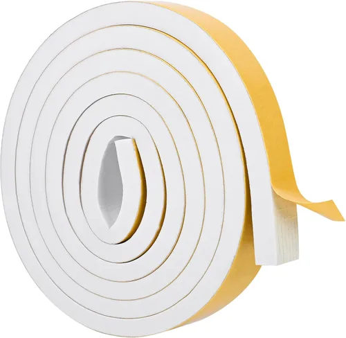 ToLanbbt Tira de Clima Blanca para Puertas y Ventanas Cinta de Espuma Autoadhesiva de Alta Densidad Burlete de Espuma para Sellado Aislamiento de