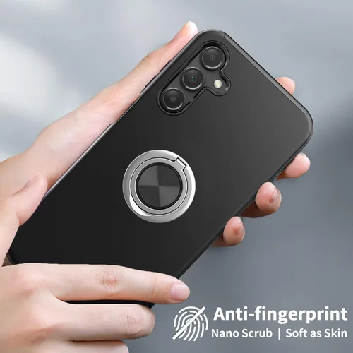 Miniatura 3 de Funda para Galaxy A13 5G con protector de pantalla (vidrio templado), funda híbrida 2 en 1 protectora delgada y resistente con anillo magnético Negro