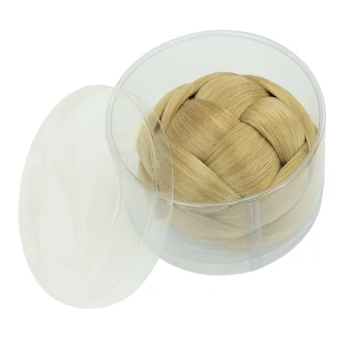 Miniatura 6 de IMISSU Trenzado Chignon Dancer Hair Donut Hairpieces Scrunchie Claw Hair Moño Updo para bodas y fiestas (M3 rubio ceniza)