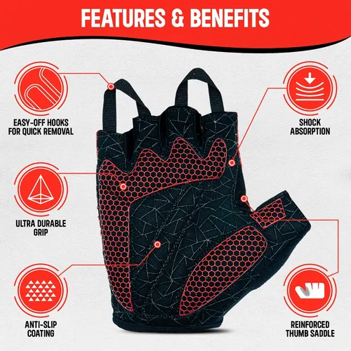 Miniatura 3 de RRAYS Guantes de ciclismo - Tela de licra transpirable - Guantes acolchados de medio dedo, guantes de bicicleta unisex, guantes de ciclismo