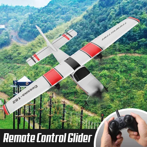 Miniatura 2 de Avión RC, avión RC, 2.4 GHz, 2 canales RTF RC con giroscopio de 3 ejes para principiantes, juguetes fáciles de acelerar con 2 baterías adicionales