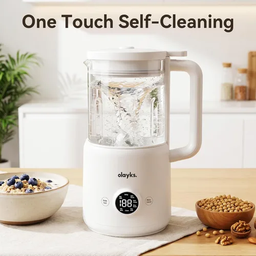 Miniatura 6 de Licuadora automática de leche de nueces, 20 onzas, máquina casera de leche de soja para leche de origen vegetal, coco, avena, almendras, bebidas