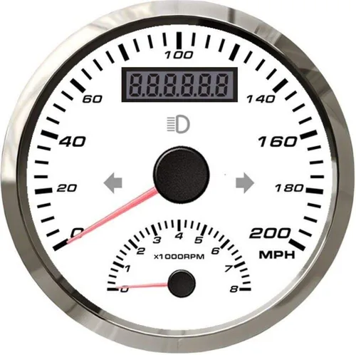 ELING Velocímetro GPS 2 en 1 de 3.346 in 200 MPH con tacómetro 8000 RPM para automóvil, motocicleta, ATV, UTV, kilometraje reiniciable 3.346 in 9-32