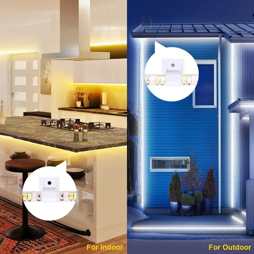Miniatura 5 de 50 piezas de clips de montaje de tira de luz LED para exteriores autoadhesivos con tornillos, soporte de montaje, clips organizadores de cables