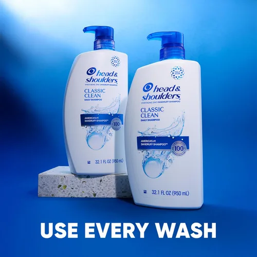Miniatura 7 de Head & Shoulders Champú anticaspa, paquete doble de champú Classic Clean, 1% de piritiona de zinc, control de escamas, cuidado del cuero cabelludo
