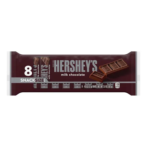 Miniatura 7 de HERSHEY'S Tamaño de bocadillo de chocolate con leche, barras de caramelo, 0.45 onzas (8 unidades)