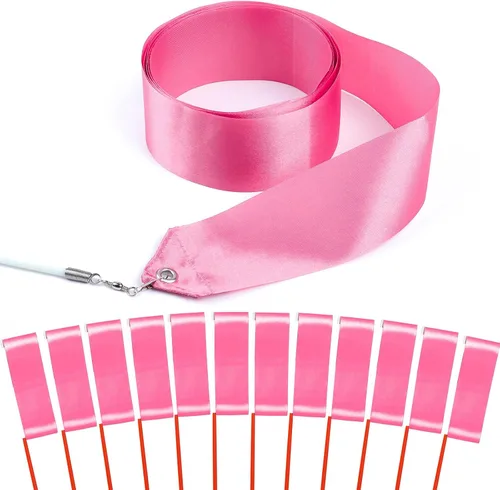 Miniatura 18 de 12 cintas de baile rosa claro, recuerdos de fiesta rosa, bailarina para niños, niñas, gimnasia, princesa, ballet, decoración de fiesta de cumpleaños