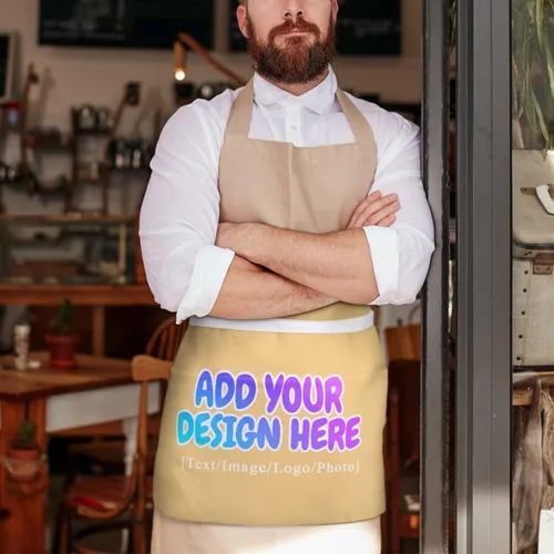 Miniatura 184 de AXKEUDO Delantal personalizado con bolsillos, delantales de cintura para camarera para cocinar en casa, restaurante, servir trabajo