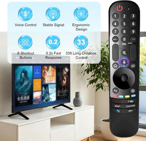 Miniatura 5 de Control remoto de voz de repuesto para LG Smart TV (2019-2024), compatible con Magic Remotes MR20GA, MR21GA, MR22GA, MR23GA, MR24GA, con funciones