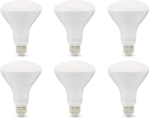 Amazon Basics Bombillas LED BR30, eficiencia energética, regulables, base estándar E26, equivalente a 65 vatios, 11 W, vida útil de 10.000 horas,