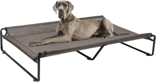 Miniatura 12 de Veehoo Cama elevada para perros al aire libre, camas elevadas para perros grandes, cuna lavable con reposacabezas laterales, patas antideslizantes