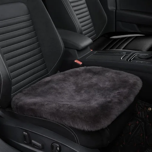 Miniatura 15 de IRIWOOL Almohadilla de asiento de piel de oveja auténtica, funda de asiento de lana suave australiana, transpirable y absorbente del sudor, cómoda