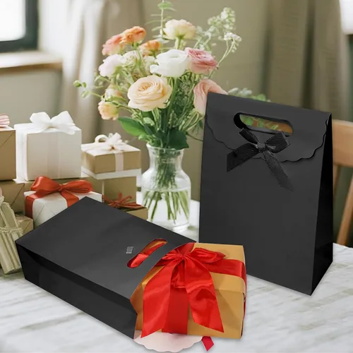 Miniatura 4 de Bolsas de regalo Patdefie con asas tamaño pequeño 7×4×10 pulgadas 16 piezas tamaño mediano para cumpleaños, fiesta, recuerdo, boda, aniversario