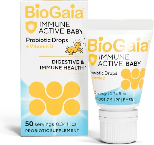 BioGaia Immune Active Gotas probióticas para bebés + Vitamina D | para bebés y niños pequeños de 0 a 36 meses | Apoya la salud digestiva e inmune |