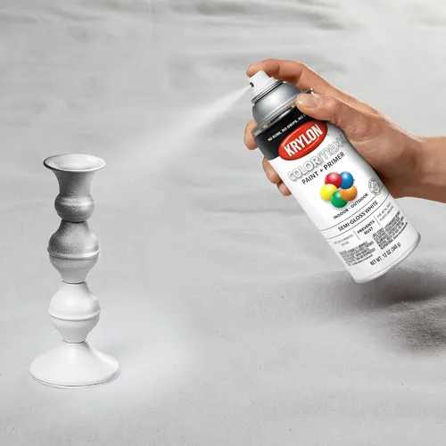 Miniatura 8 de Krylon K05580007 COLORmaxx Pintura en aerosol y base para uso en interiores y exteriores, color blanco semibrillante, 12 onzas (paquete de 1)