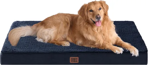 Miniatura 11 de EHEYCIGA Cama ortopédica de espuma para perros grandes, 35 pulgadas de largo x 23 pulgadas de ancho x 3.5 pulgadas de alto, gris claro
