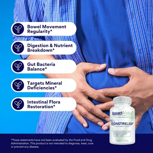 Miniatura 4 de Research Verified ConstiRelief - El mejor suplemento para el alivio del estreñimiento en el mercado - con L. Acidophilus para la salud y prevención