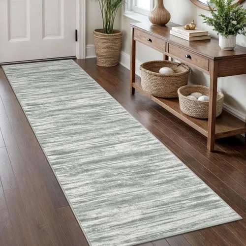Miniatura 178 de KOZYFLY – Alfombra de pasillo moderna y lavable de diseño abstracto verde, 2 x 5 pies, antideslizante, suave y de pelo corto, ideal para cocina