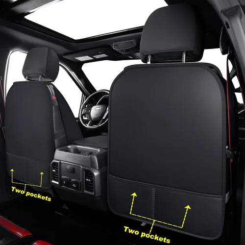 Miniatura 3 de LUCKYMAN CLUB Fundas de asiento delanteras F150 J03-Q3 con piel sintética impermeable, para Ford F150 2015-2025 y F250 F350 F450 2017-2025