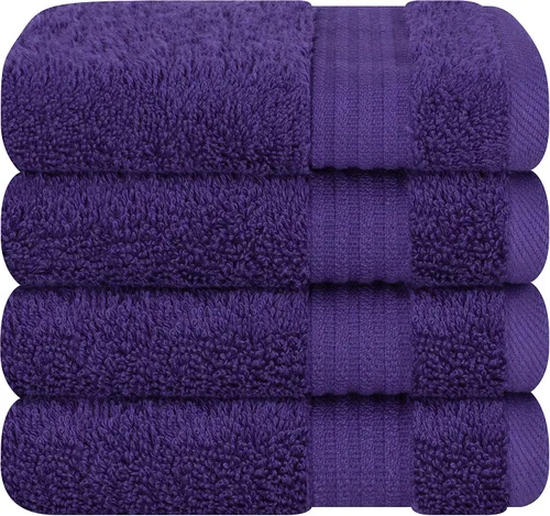 Miniatura 29 de Cotton Paradise - Juego de 4 toallas de mano para baño, 100% algodón turco, toallas suaves y absorbentes para la cara, toallas de mano color gris