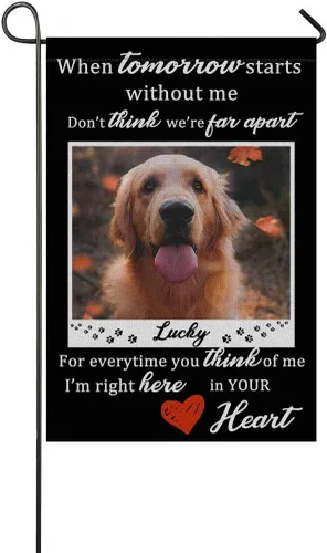 Miniatura 6 de Bandera conmemorativa personalizada para perros, banderas personalizadas con nombre de foto de mascota perdida, conmemoración para perros, Bandera
