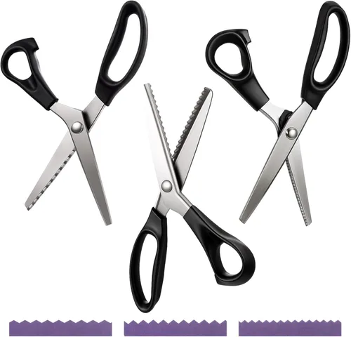 Miniatura 9 de 6 tijeras de pintar para manualidades y corte de papel, 0.118 pulgadas, 0.197 pulgadas, 0.197 pulgadas, festoneadas, tijeras triangulares, tijeras