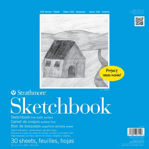 Strathmore STR - Cuaderno de bocetos en espiral para niños de 30 hojas, 12 pulgadas, 12 x 12 pulgadas