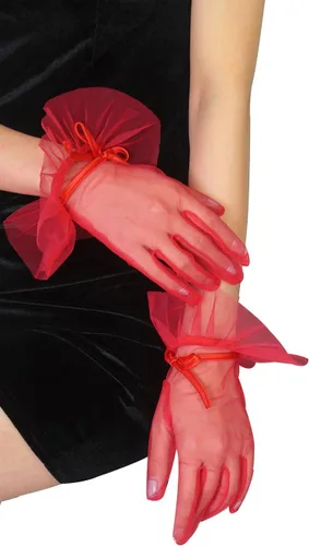 Miniatura 2 de Guantes de tul cortos para mujer, con volantes y lazo para fiesta de té