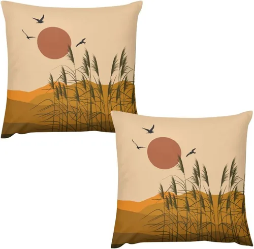 Miniatura 14 de Juego de 2 fundas de almohada florales retro de los años 70, Groovy Funky Hippie Flor Naranja Estética Boho Fundas de Almohada de 16 x 16 pulgadas