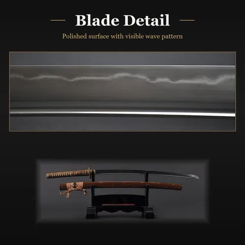 Miniatura 5 de Espada katana samurái japonesa de flor de ciruelo, forjada a mano, hoja de Damasco de acero al carbono 1045, arcilla, espiga completa, afilada