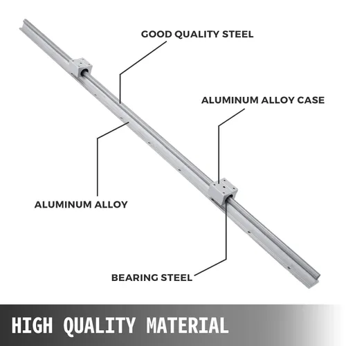 Miniatura 4 de Happybuy SBR12 4 SBR12UU Juego de 2 rieles lineales, de 39.37 pulgadas. Soporte de riel lineal. Guía lineal para rodamientos ranurados de 0.78