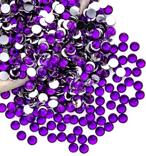 Miniatura 10 de Diamantes de imitación AB verdes a granel, 5000 piezas de diamantes de imitación de fondo plano redondos de gelatina AB sin fijación térmica, gemas