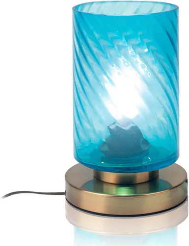 Miniatura 14 de Lámpara de mesa pequeña de mediados de siglo, lámpara de escritorio de cristal verde, lámpara de escritorio larga cilíndrica con forma de vidrio