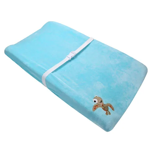 Miniatura 3 de Funda de terciopelo coral para cambiador de pañales para bebé, niña, bebé, niño, 1 unidad (tortuga azul)